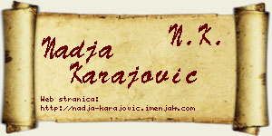 Nadja Karajović vizit kartica
